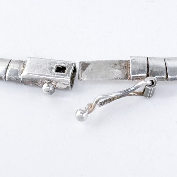 AS IS Vintage Italy Sterling Silver 925 4.2mm Omega Necklace 16" - Picture 6 of 7